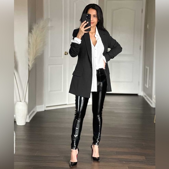 Spanx Faux Patent Leather Leggings Small Petite, Small Shiny Patent Leggings - Picture 10 of 12